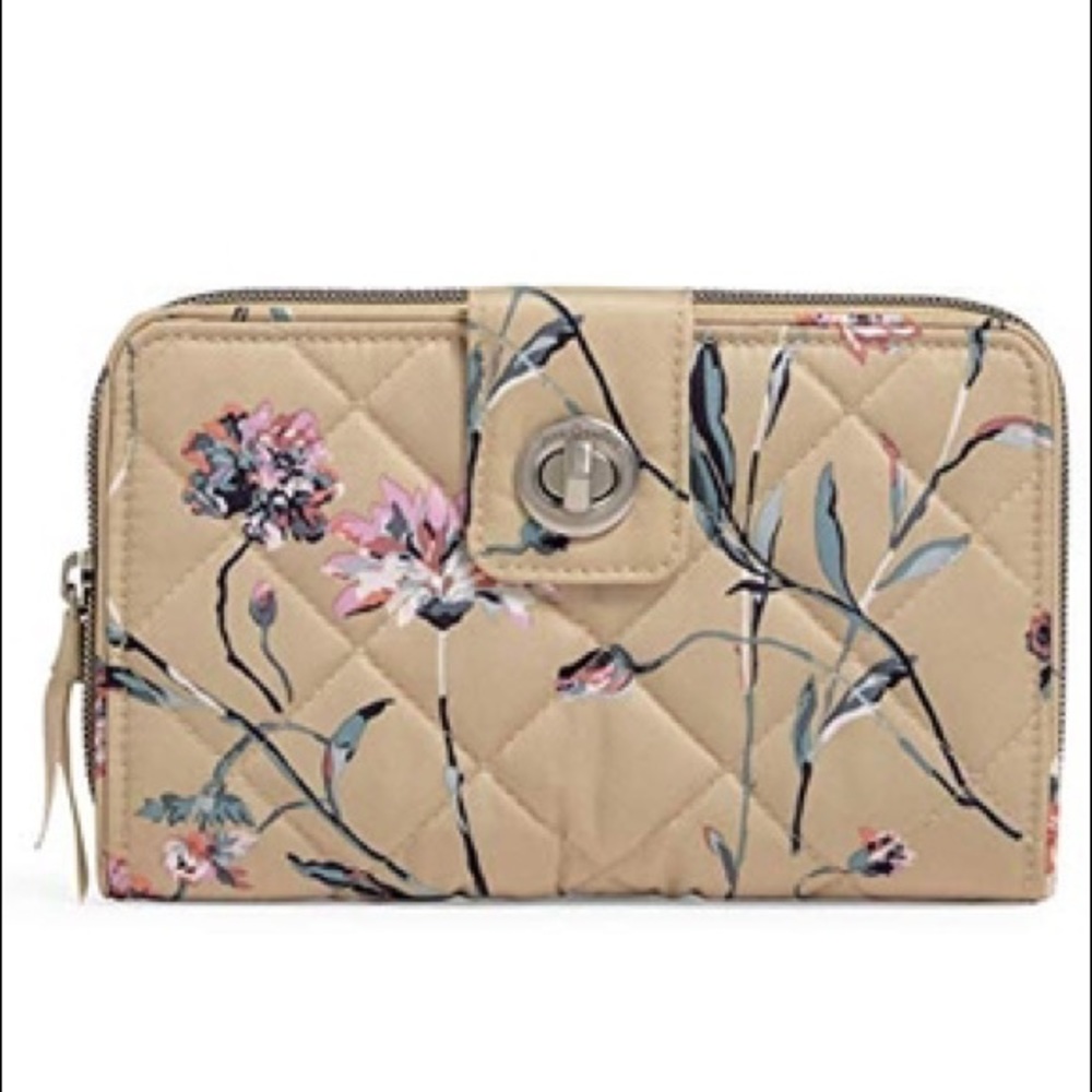 Vera Bradley Beige Floral Zip Wristlet - Picture 2 of 6